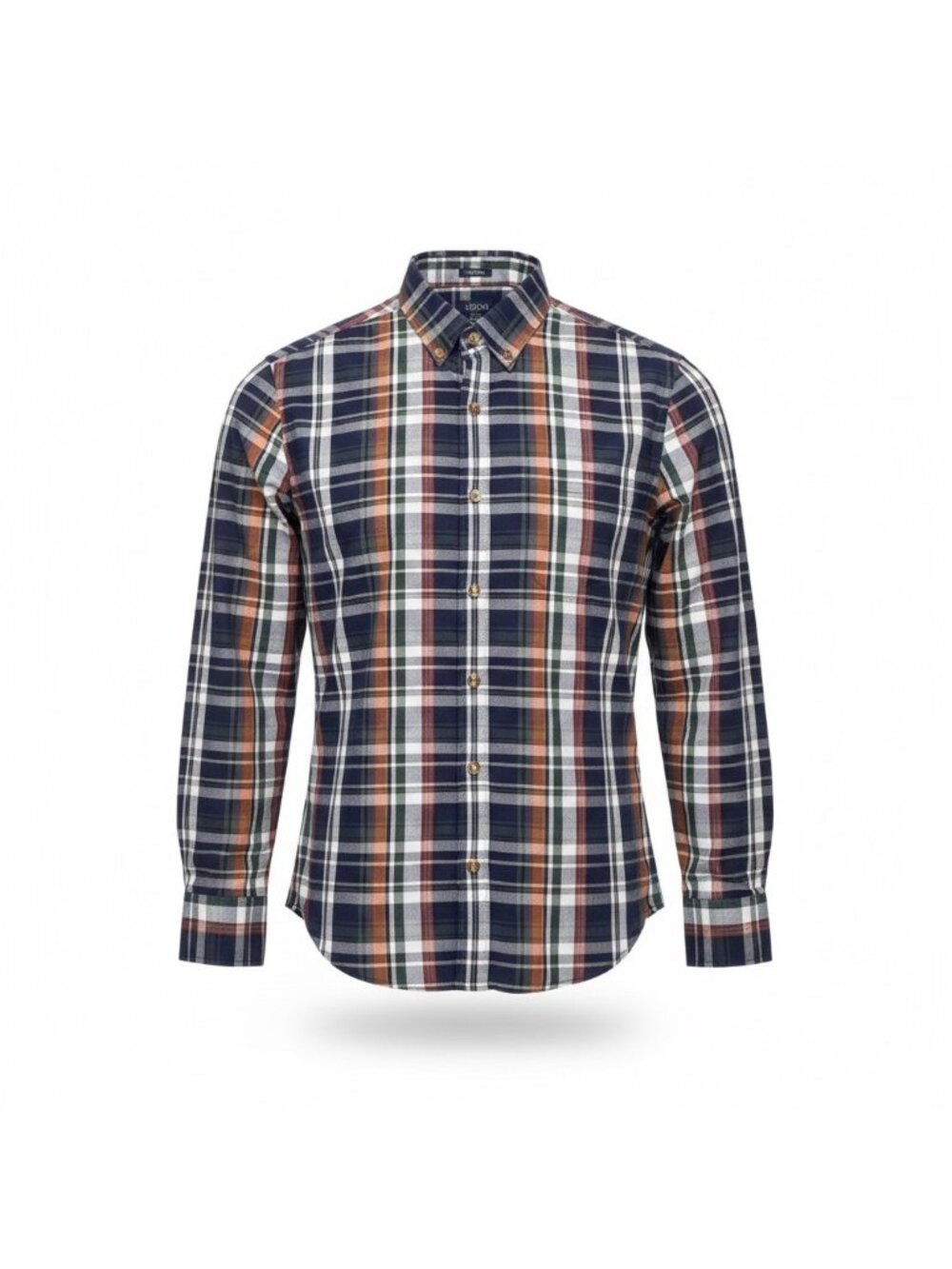 J.Crew Mens Navy Flex Plaid Cotton Button-Down Shirt Slim Fit Untucked Size M
